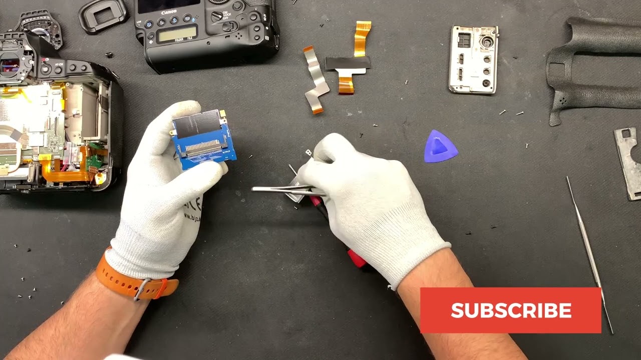 How to repair DSLR Canon 1DX MARK II - CF card slot problem(bended pins)