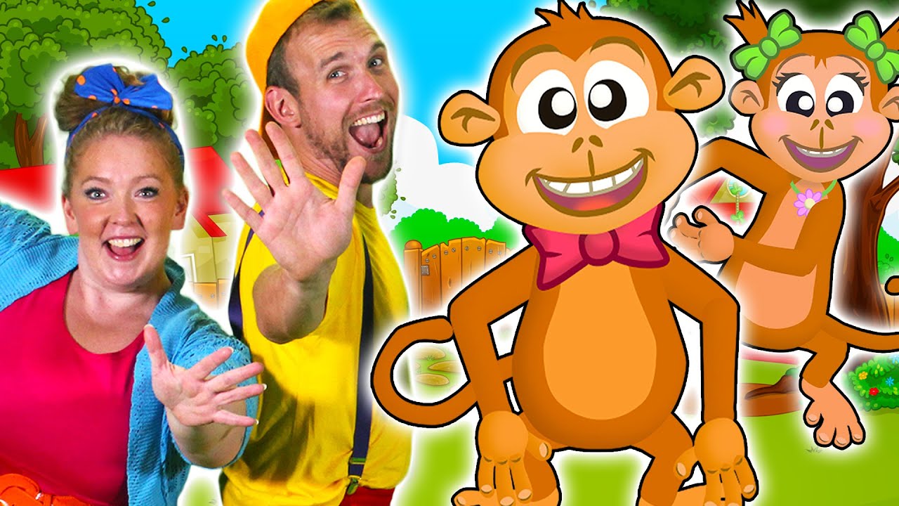 Five Little Monkeys Jumping on the Bed | Children nursery rhymes!