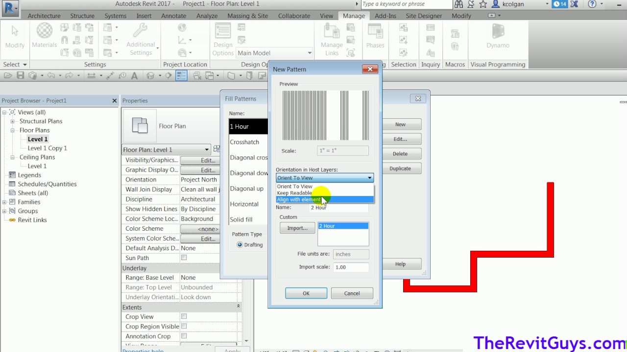 Revit - Loading and using custom patterns in Revit to note walls - CADtechSeminars.com