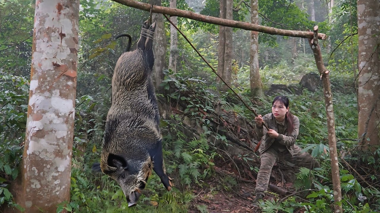 Stalk wild boars, track their tracks, set traps for wild boars, and fish in the streams