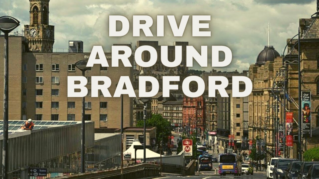 Driving Around Bradford City Centre West Yorkshire United Kingdom