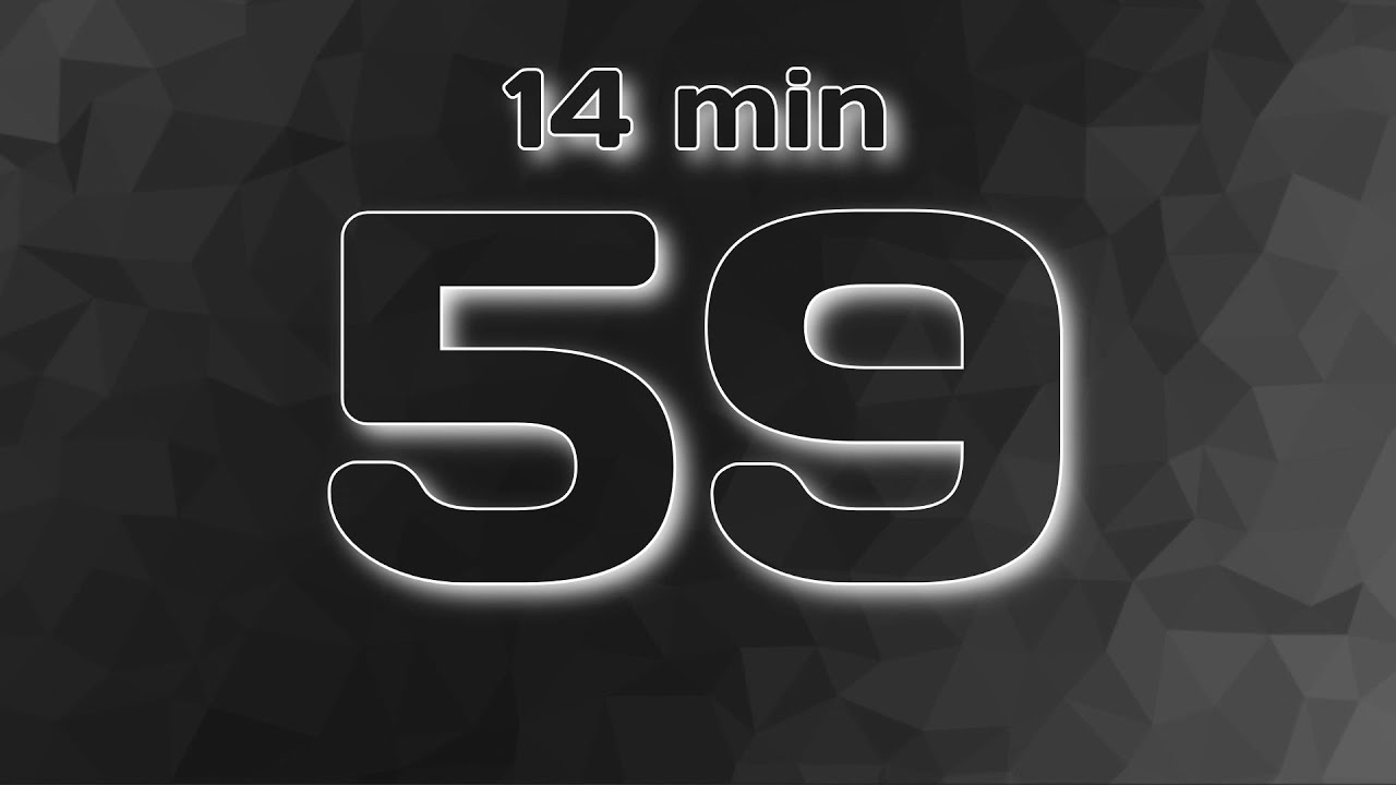 15 minute (900 second) Count Up Timer - Silent - Carbon grey polygon