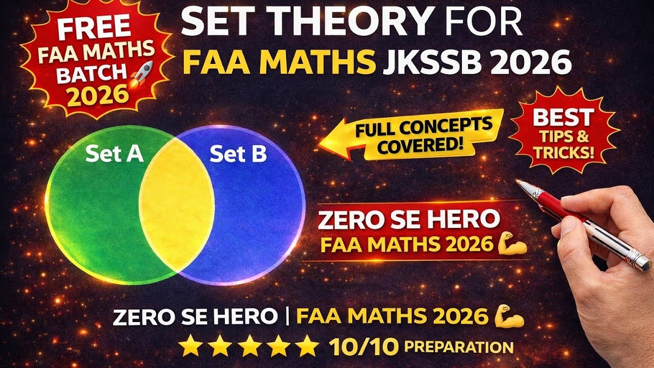 JKSSB FAA Maths Set Theory | 100% Exam-Oriented Preparation