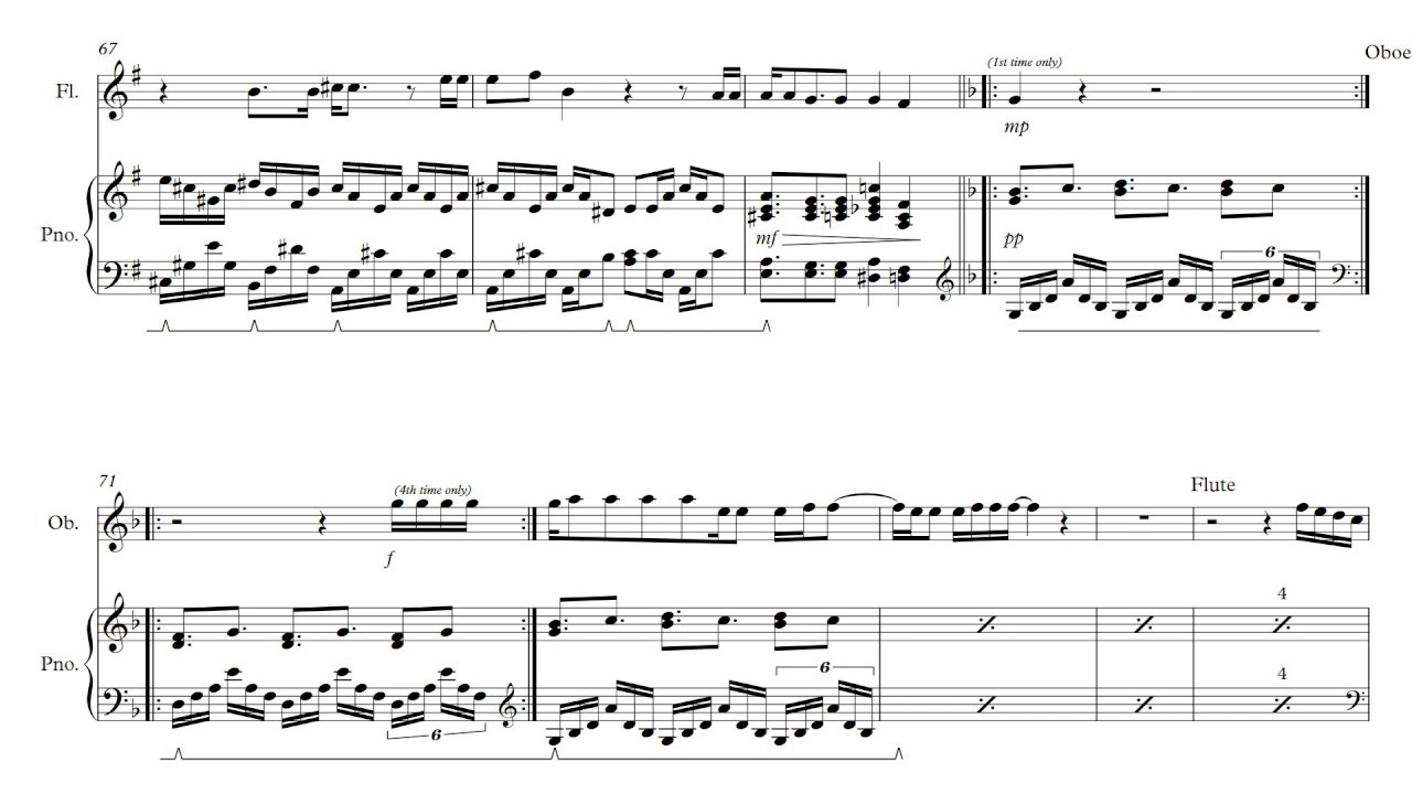 Genesis - The Cinema Show - Full Piano & Flute/Oboe Score