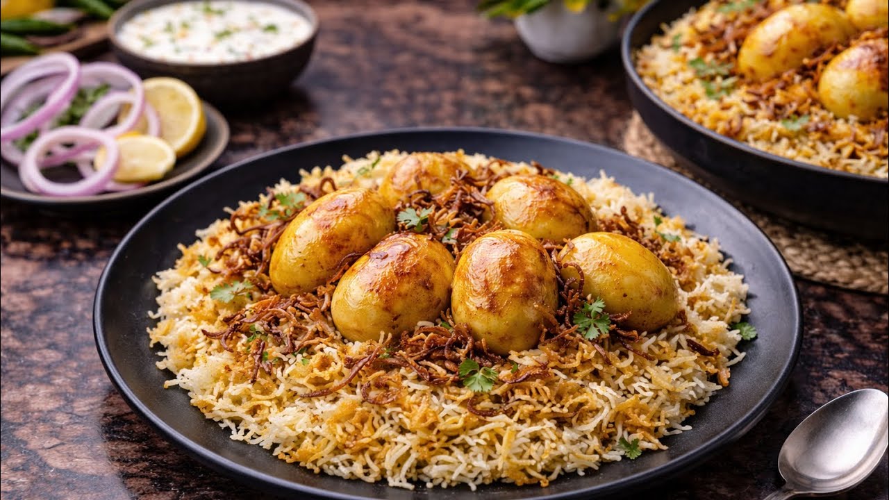 Restaurant Style Hyderabadi Egg Dum Biryani | Full Recipe | Food Lab Trails