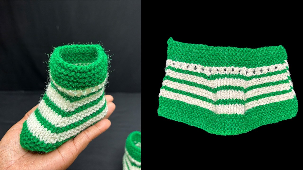 657- Easy to make Baby Shoes / Baby Booties in Hindi 🧡 #babysocks  #socks #booties