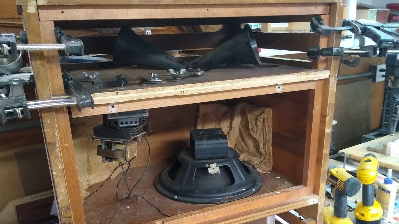 Leslie 120 conversion. Adding the horn.  Someday will be paired with my Hammond C3