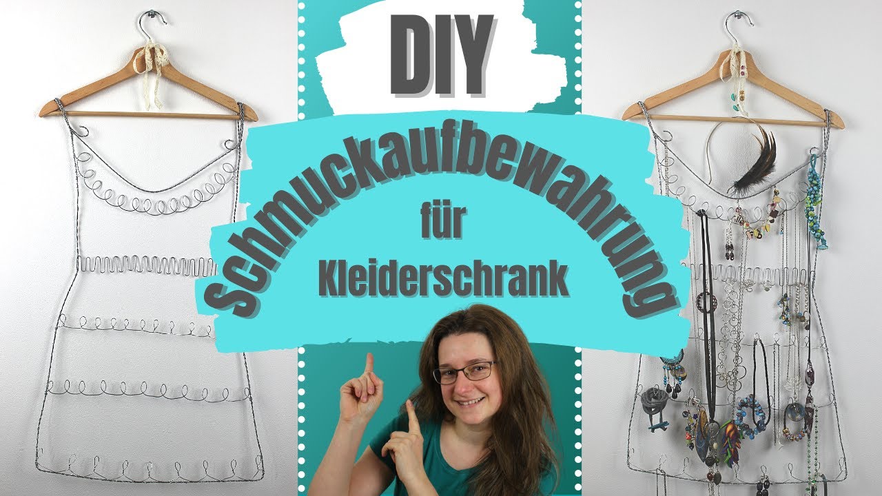 DIY Schmuckaufbewahrung für den Kleiderschrank [auf Kleiderbügel]