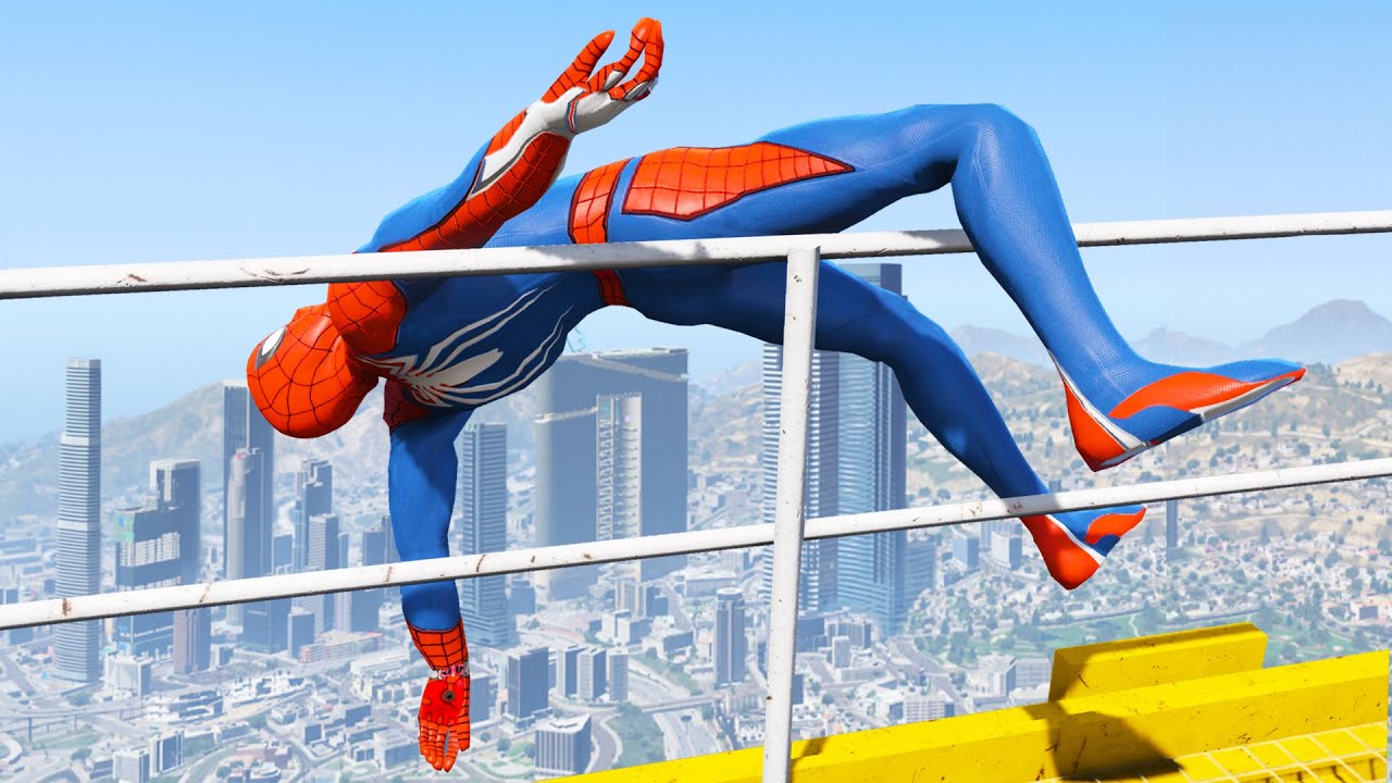 SPIDERMAN CRAZY JUMPS/FALLS #13 (GTA 5 Spider-Man Fails)