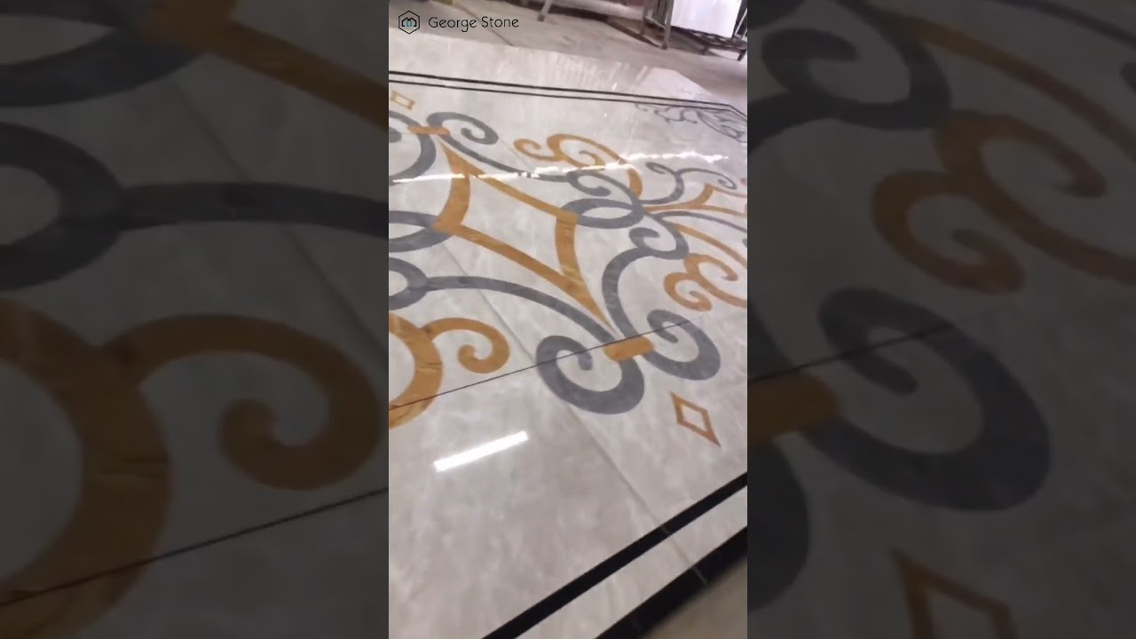 Luxury marble floor medallion|Waterjet marble medallion tile|Stone supplier|Custom marble waterjet