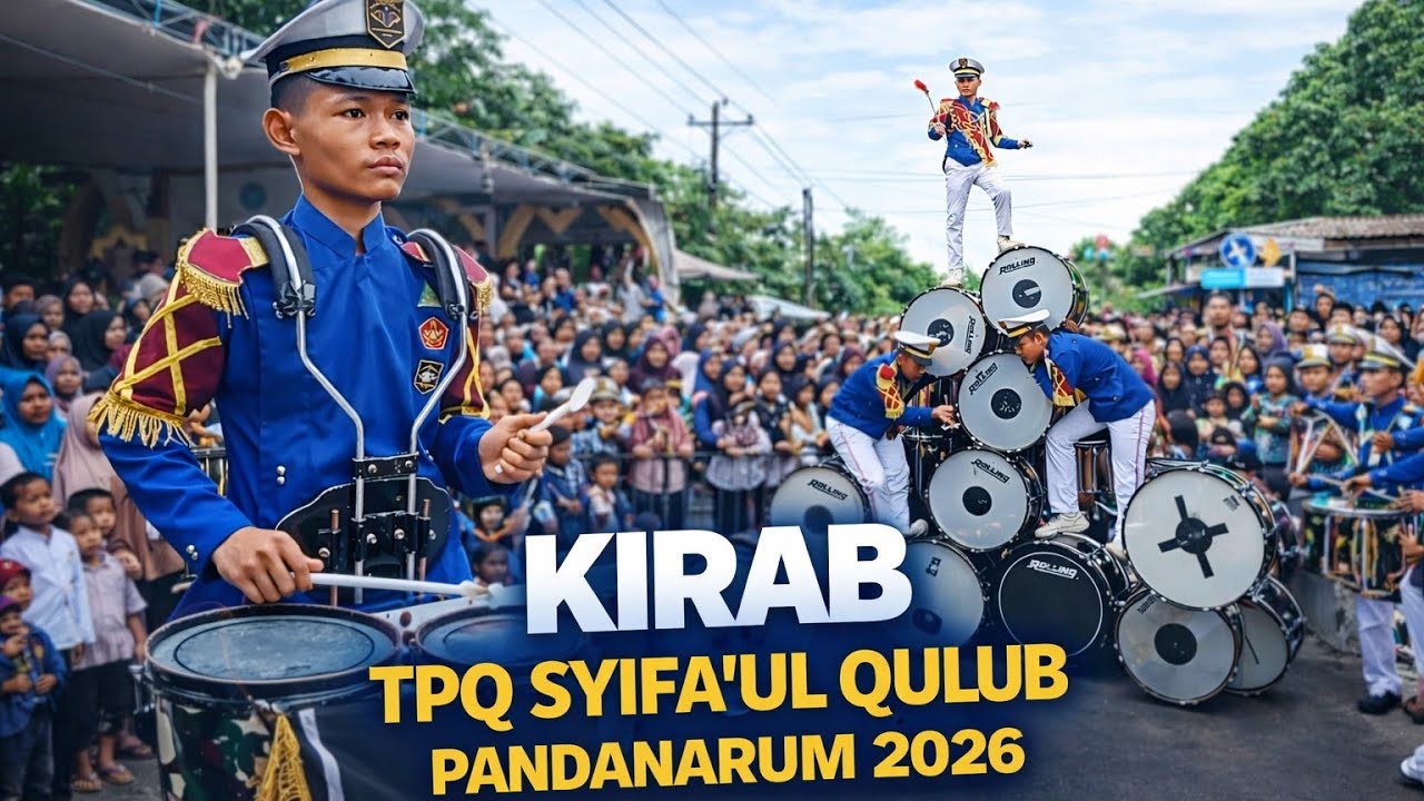 Aksi Keren || Marchingband Kencana Di kirab Wisuda TPQ Syifa'ul Qulub Pandanarum 2026 