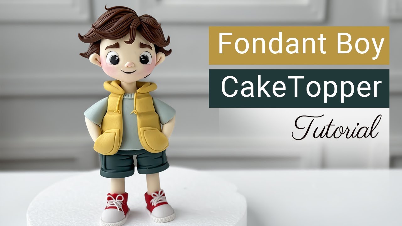 آموزش تاپر فوندانتی پسر | Fondant Boy Cake Topper Tutorial