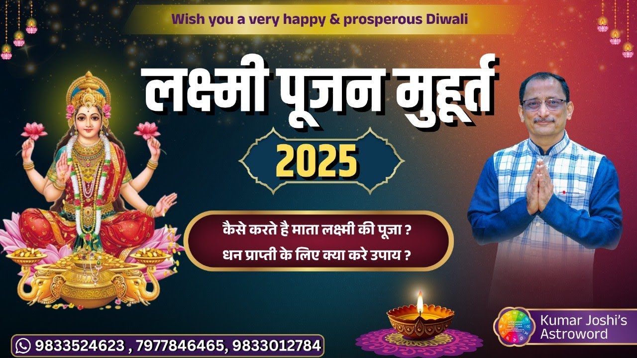 DIWALI 2025 MAHALAXMI POOJAN  MUHURAT BY KUMAR JOSHI