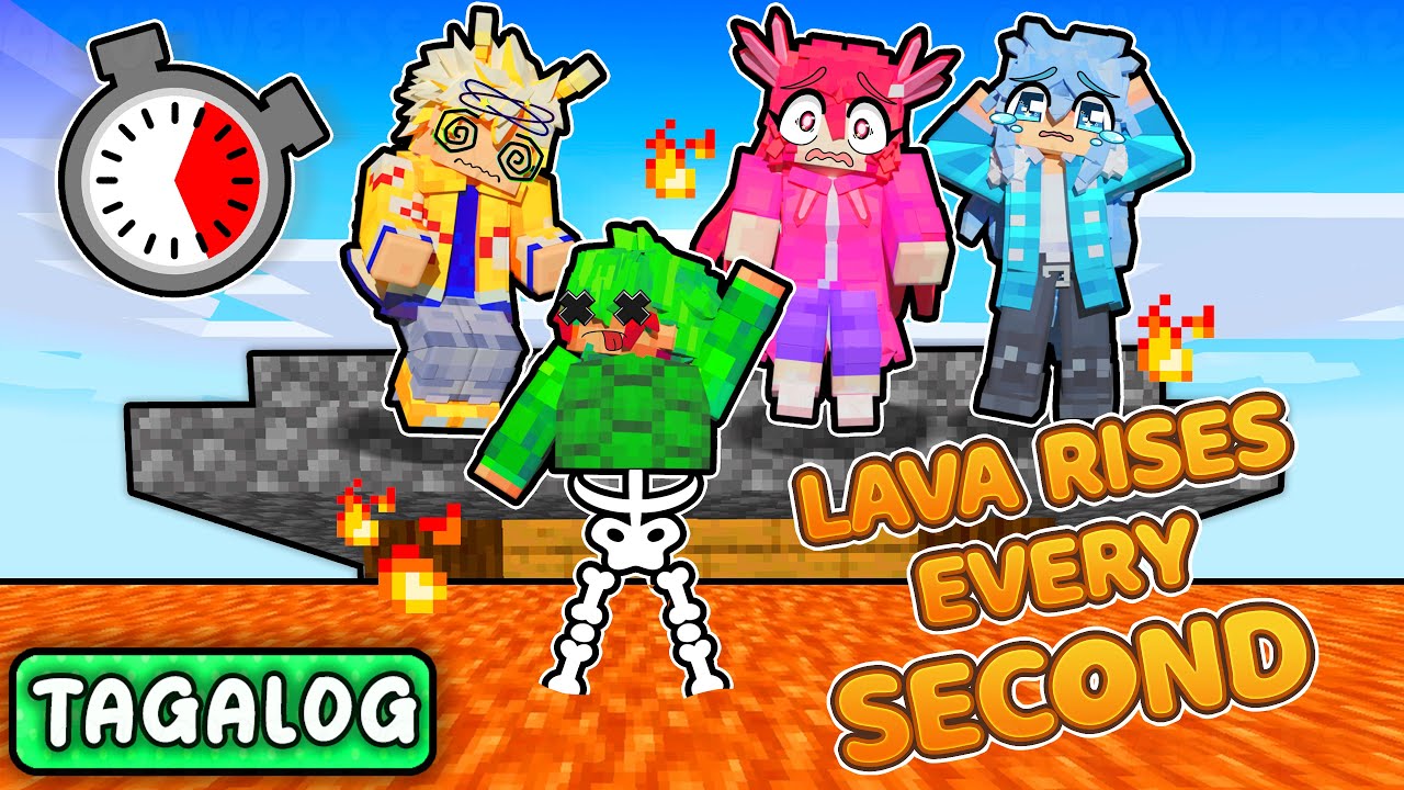 🇵🇭 LAVA RISES EVERY SECOND In MINECRAFT? (TAGALOG)