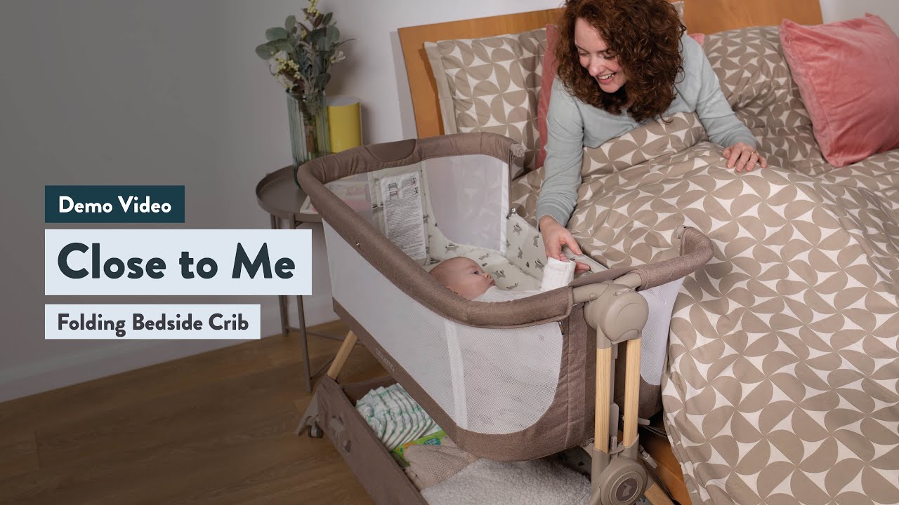 Cosatto Close to Me Folding Bedside Crib Demo Video