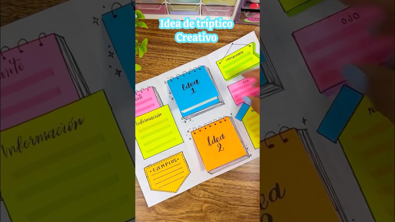 C&oacute;mo hacer un tr&iacute;ptico creativo #tareasbonitas #tarea #creatividad #ideas #triptico #apuntesbonitos