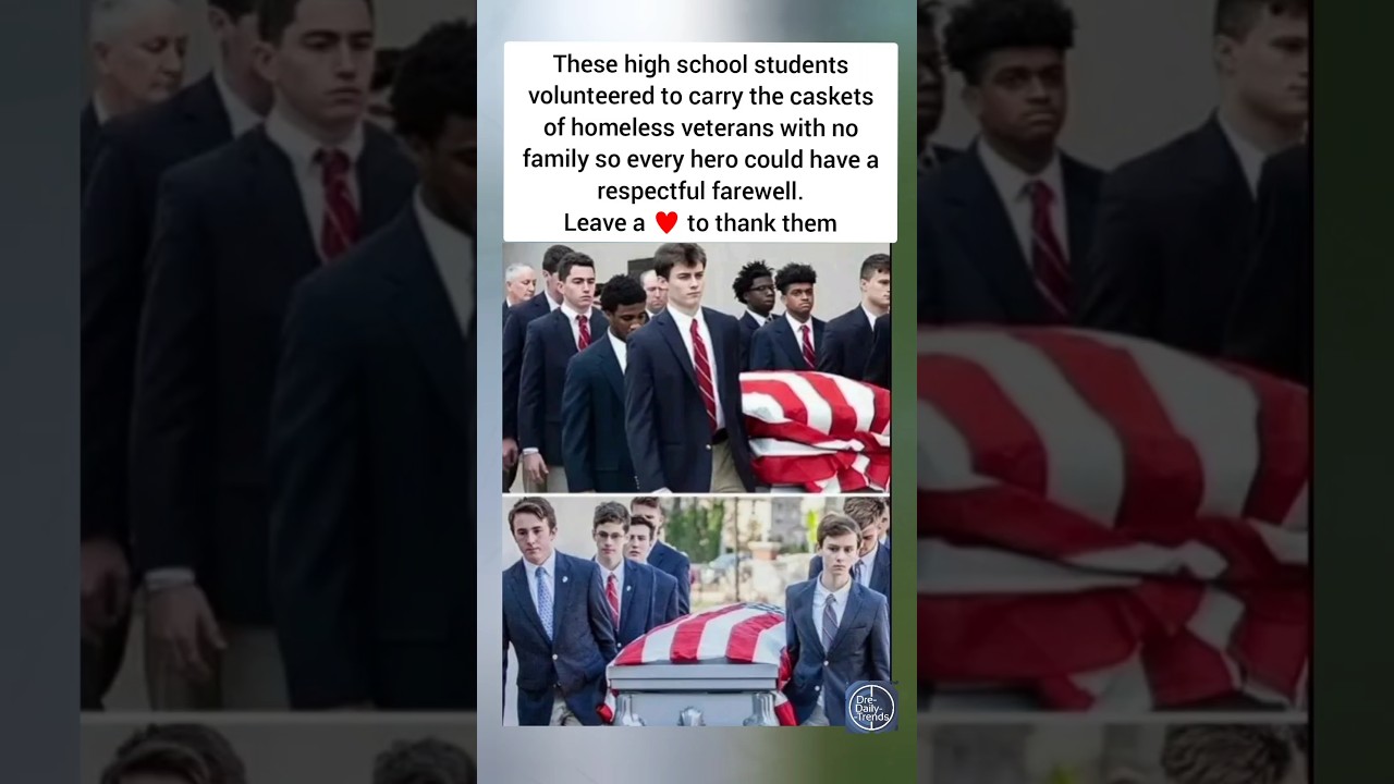 High School Students Carry Caskets for Homeless Veterans With No Family❤️ pure patriots #shorts