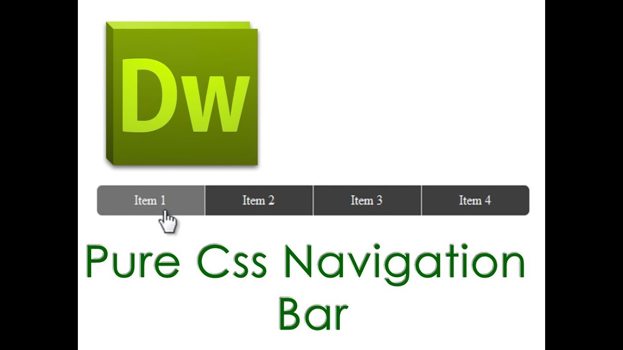 Dreamweaver Tutorial : Pure CSS Navigation  Bar with Rounded Corners