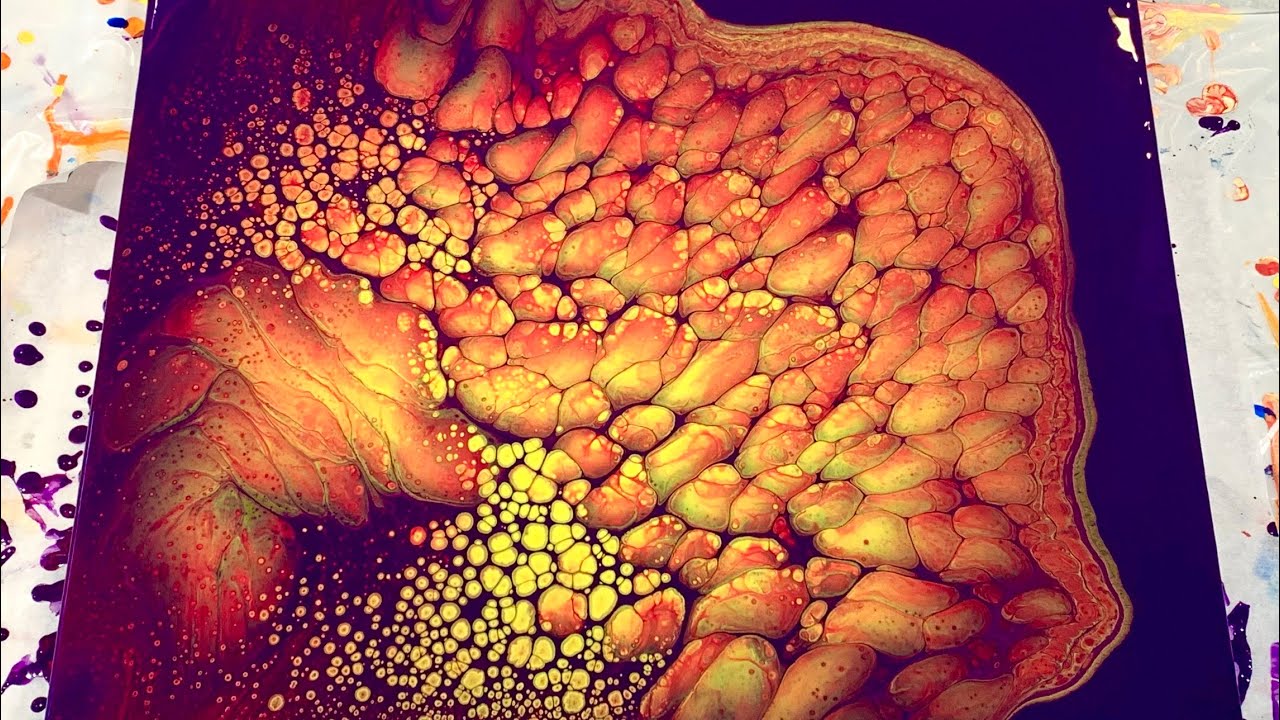 (197) Straight Pour w Floetrol & Liquitex Pouring Medium No Silicone - Fluid Acrylic Pour Painting