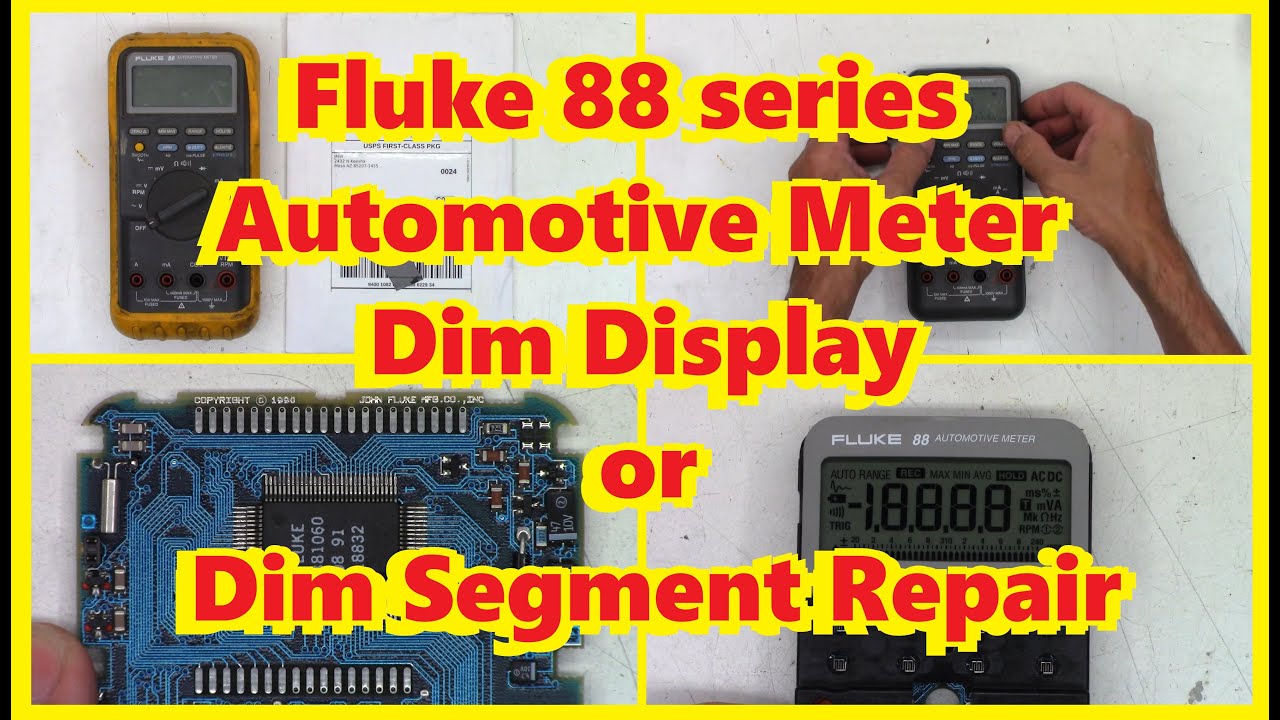 Fluke 88 Automotive Meter Dim / Missing Display Segments Repair Fix 83 83-III 85 85-III 86 87 87-III