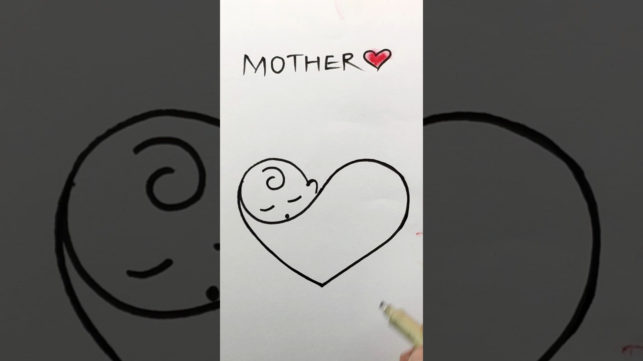 Line art baby drawing on mother's day #drawing #lineart #mothersday