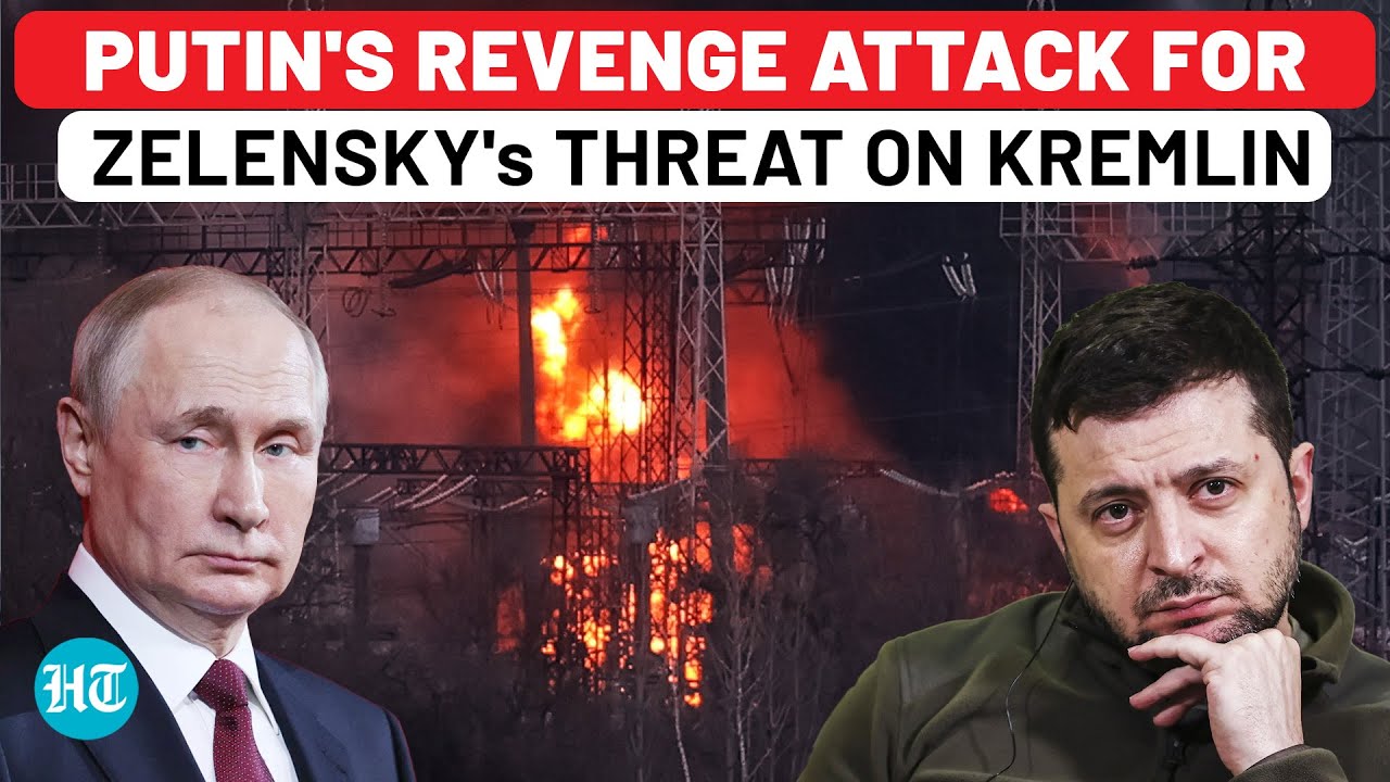 Putin's Revenge Attack For Zelensky Threat To Bomb Kremlin With Tomahawk? Russian Missiles Burn Kyiv