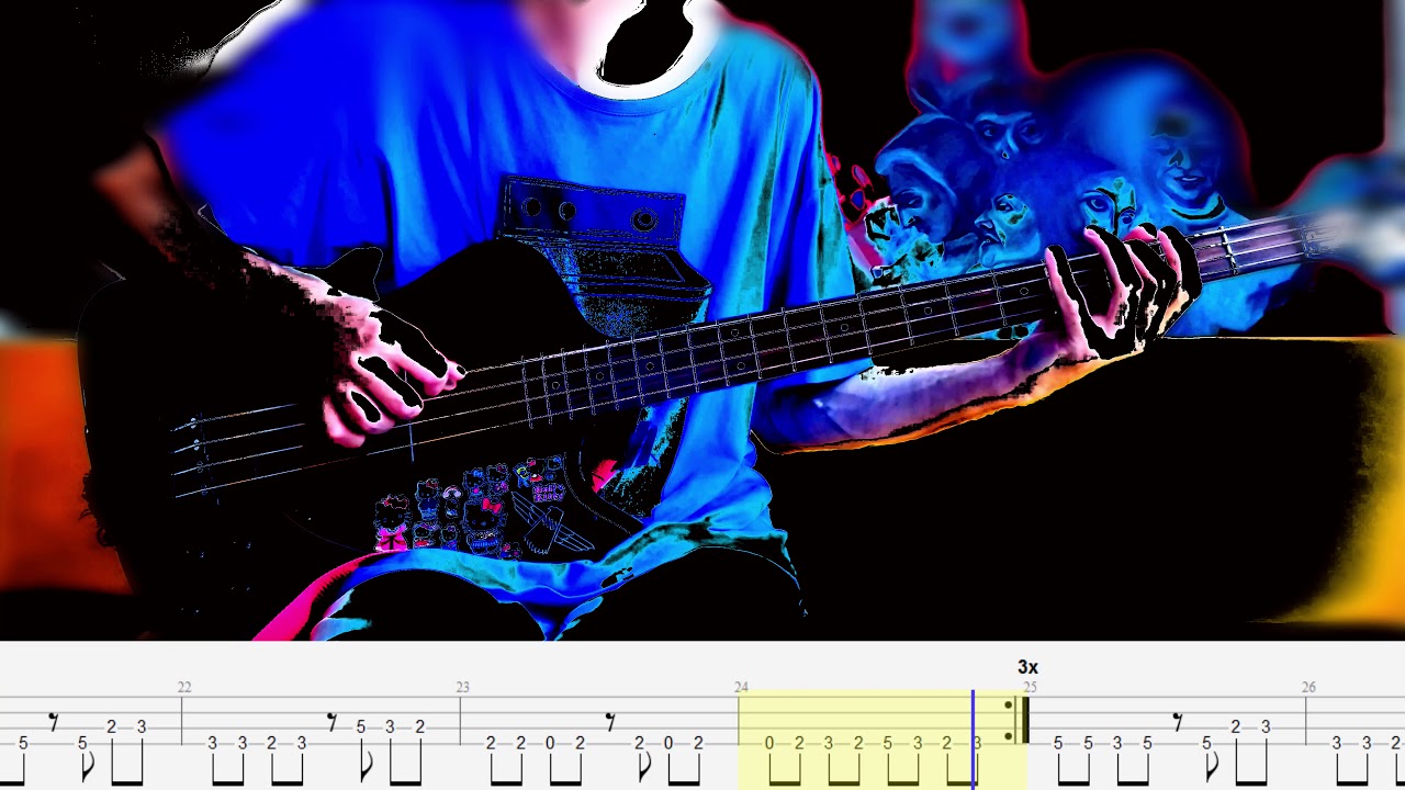 M — The Cure — Bass cover with tabs (4k)