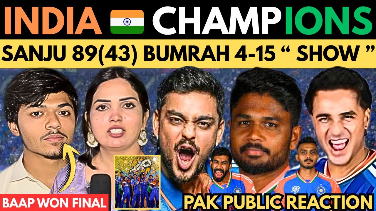 TEAM INDIA 🇮🇳 CHAMPIONS 🥳T20 Wc 2026 ! Bumrah Show 4-15 Sanju Rocks 89(43) ! Pak Public Reaction 