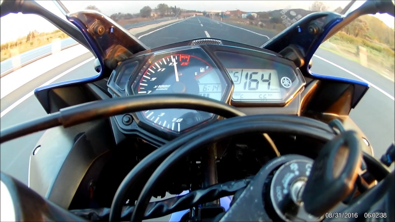 Yamaha YZF R25 Acceleration&Top Speed, Road without slope