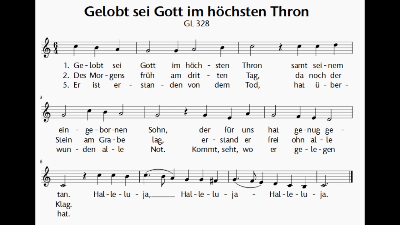 GL 328 Gelobt sei Gott