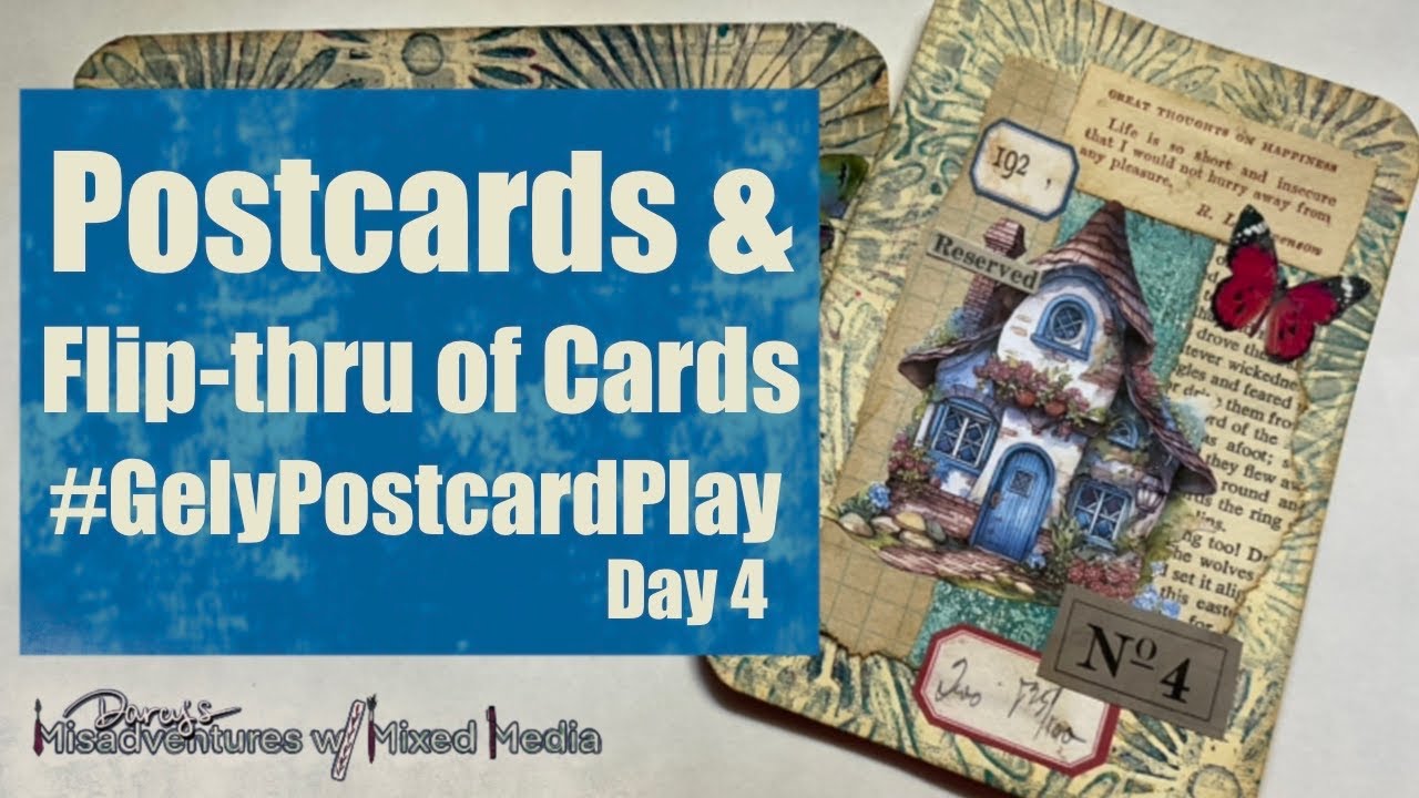#gelypostcardplay Day 4 Flip thru of all the postcard bases and collaged postcard