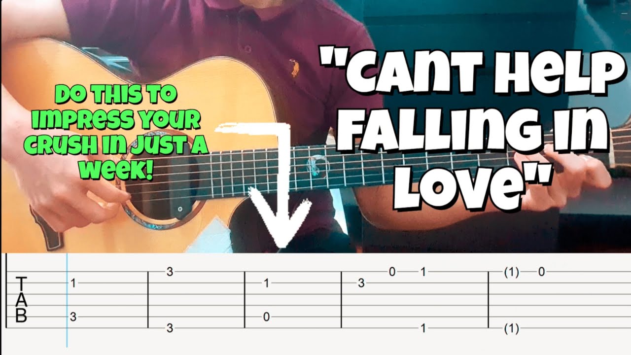 Can't Help Falling In Love EASY Fingerstyle Lesson Guitar Tabs for BEGINNERS By Elvis Presley