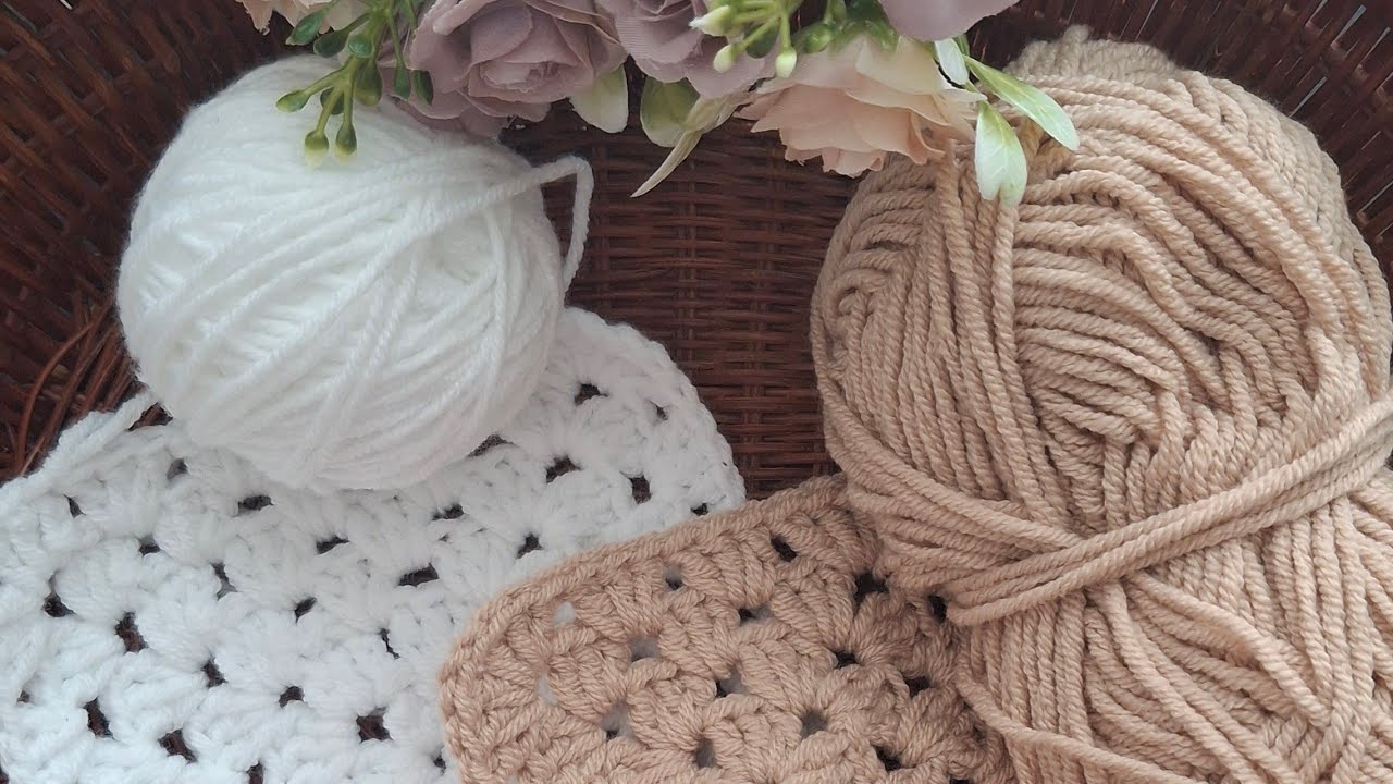 МК🧶Бабушкин квадрат за 10 минут для начинающих . Вязание крючком. Crochet napkin. 