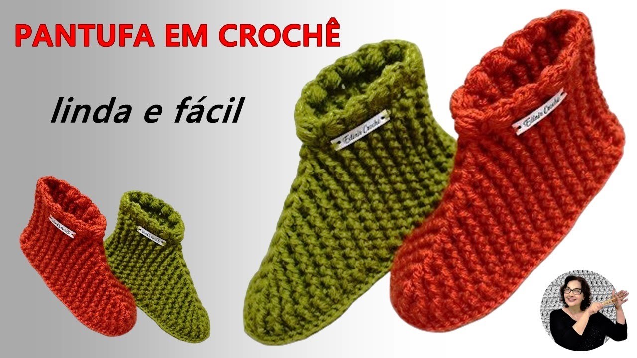 Como fazer pantufa em crochê  fácil e linda.