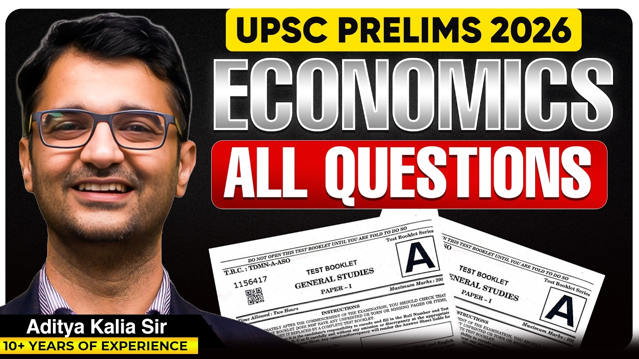 UPSC Prelims 2026 | Economics Questions | Complete Economics Analysis by Aditya Kalia Sir
