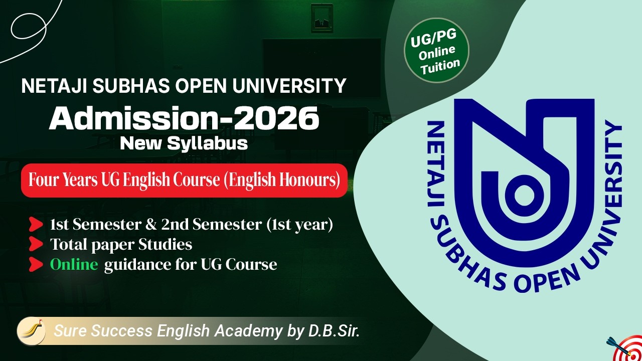 Netaji Subhas Open University (NSOU): FYUG English Honours, Total Ppers (1st and 2nd Semester)-2026