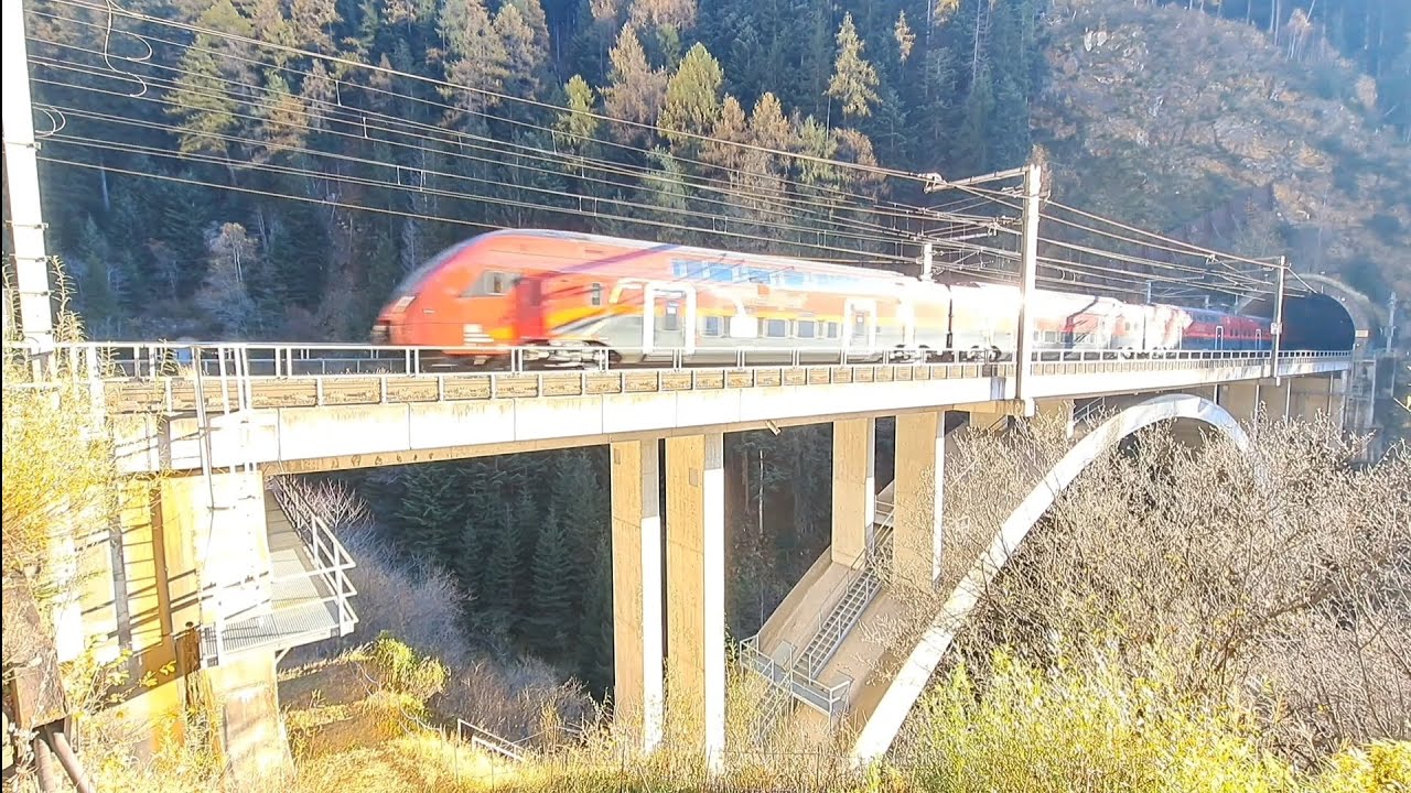 Testfahrt ÖBB Doppelstock-Railjet von Stadler, Tauernbahn, Kaponiggraben-Brücke
