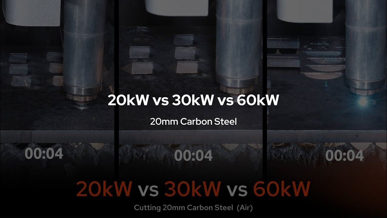 20kW VS 30kW VS 60kW | 20mm Carbon Steel | Bodor Laser Cutting Comparison