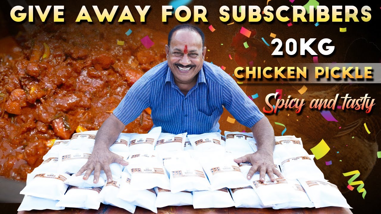 20KG Chicken pickle || Give away for Subscribers || Food on farm ||