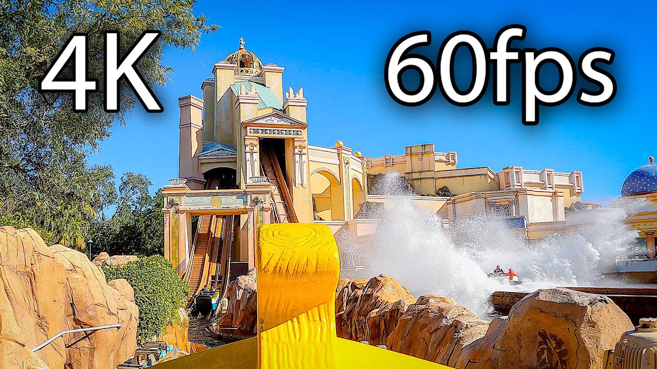 Journey to Atlantis front seat on-ride 4K POV @60fps SeaWorld Orlando