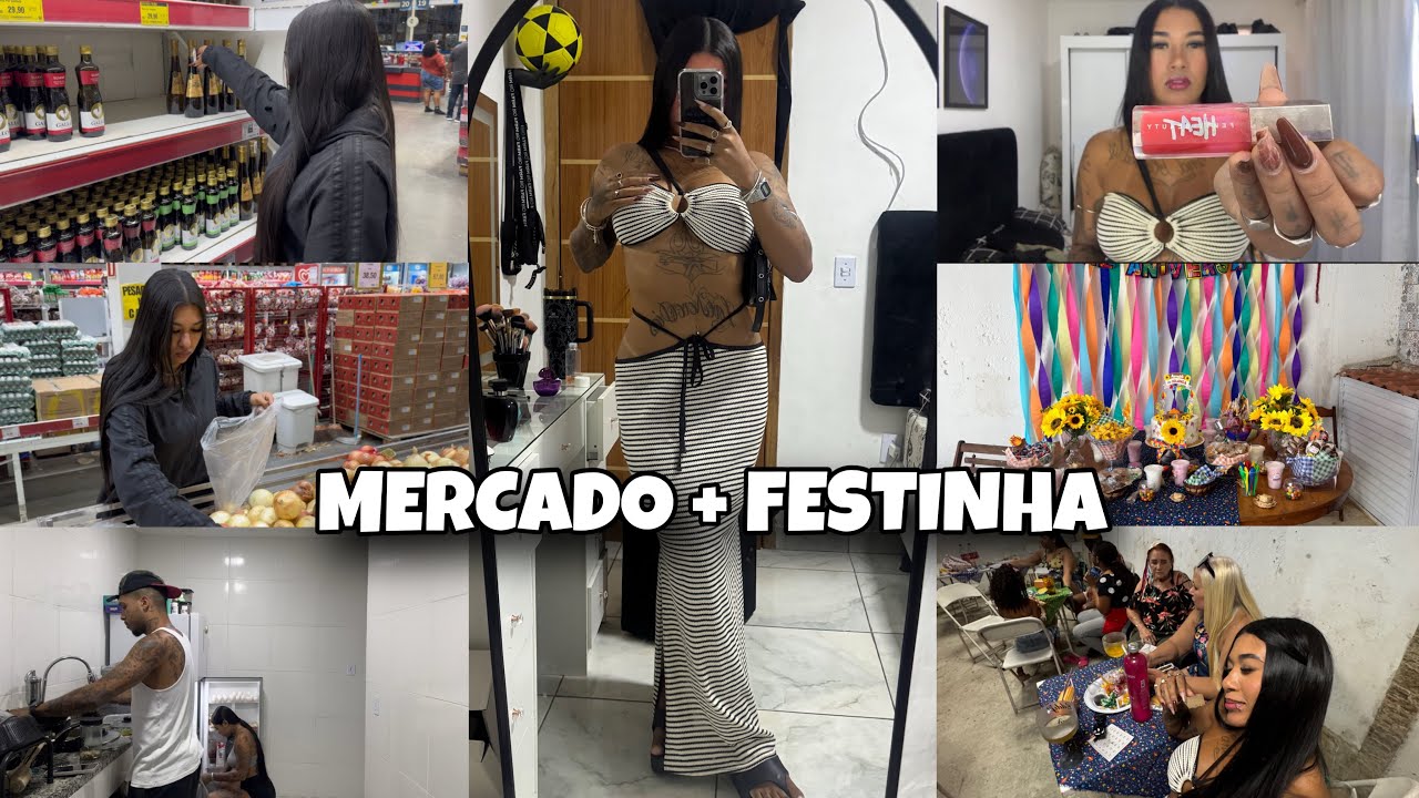 FUI EM UMA FESTINHA + REPONDO AS COMPRAS DO MERCADO