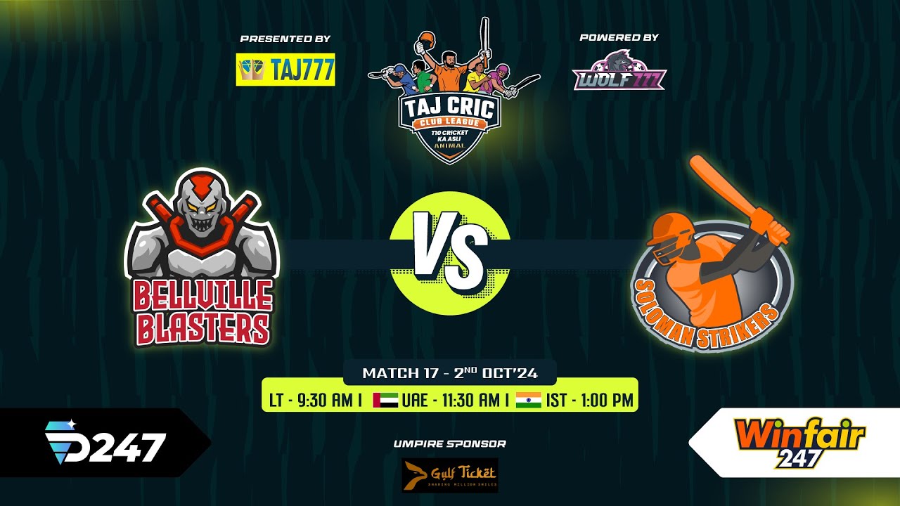 TCCL | Match 17 | Bellville Blasters vs Soloman Strikers