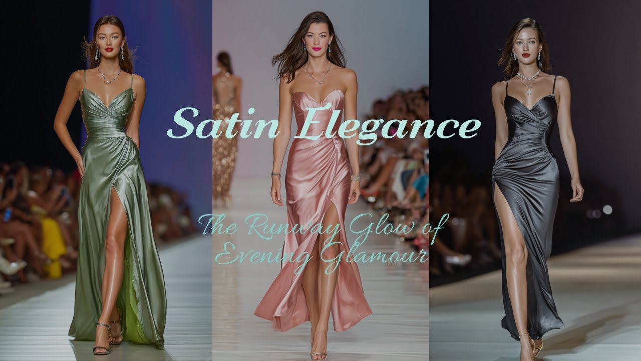 Satin Elegance 💖🌈 The Runway Glow of Evening Glamour #luxurydress #modernelegance  #satinfashion