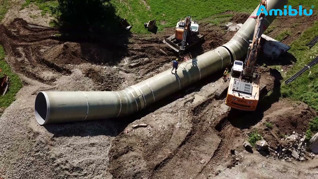 Amiblu Wasserkraftprojekt mit GFK-Großrohren in Wangen im Allgäu