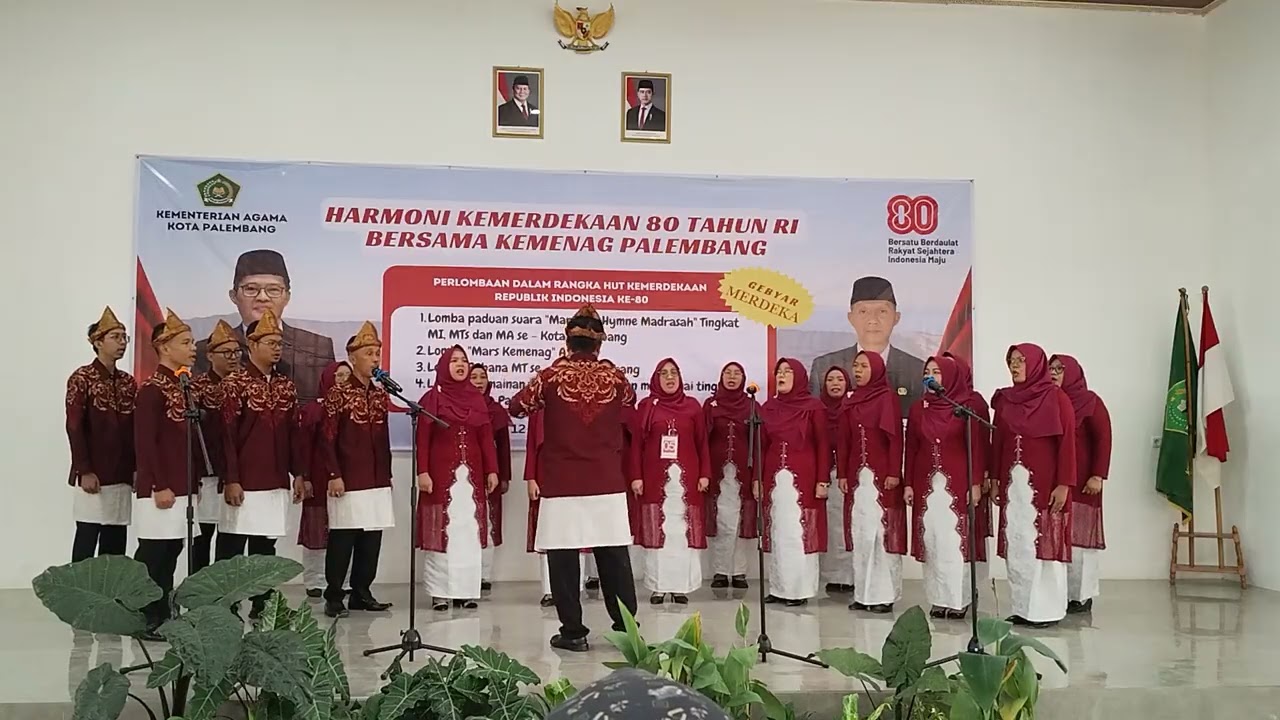 Penampilan Peringkat 1 Paduan Suara Mars Kemenag RI dari Kemenag Kota Palembang 
