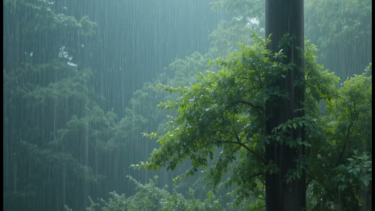 Rainstorm Sounds for Relaxing, Focus or Deep Sleep  Nature White Noise one Hour Video