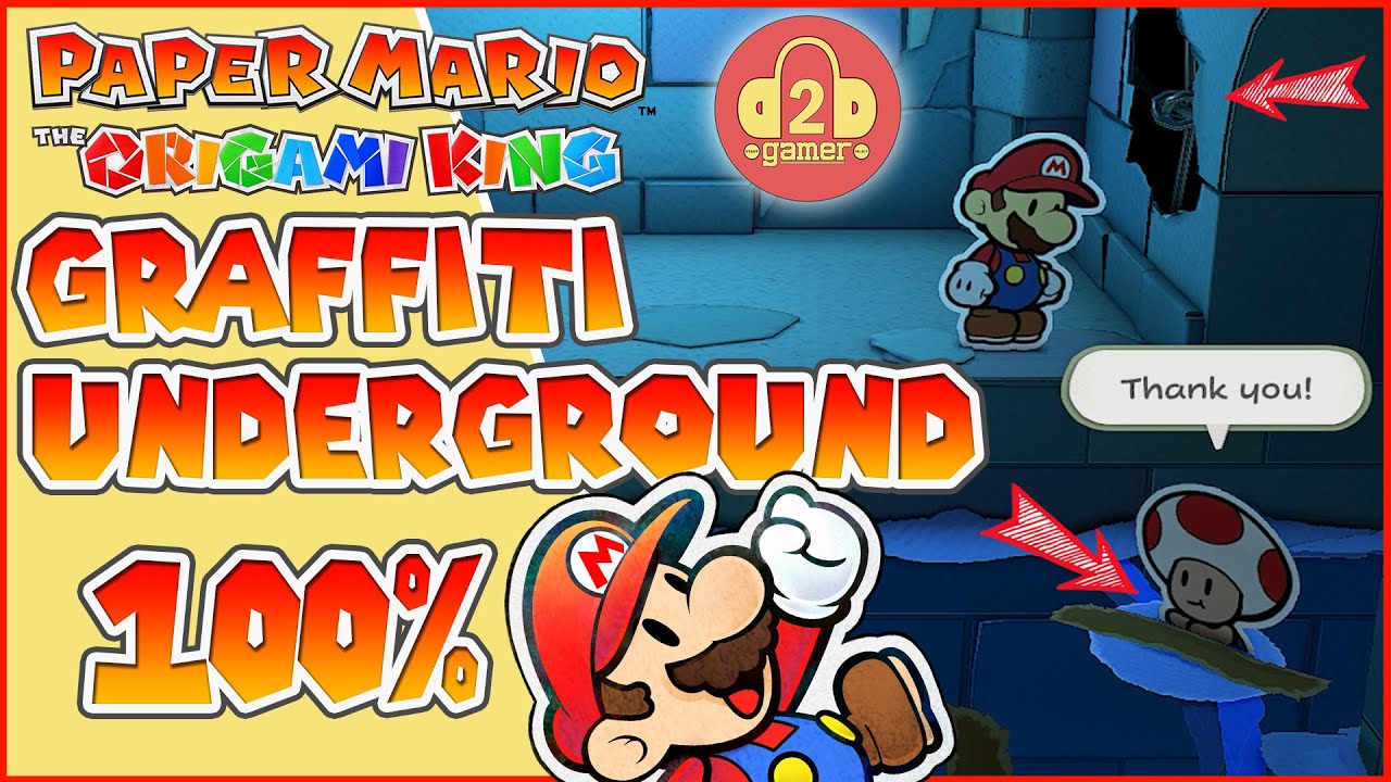 100% Graffiti Underground Walkthrough (Secret ? Block!) | Paper Mario: The Origami King