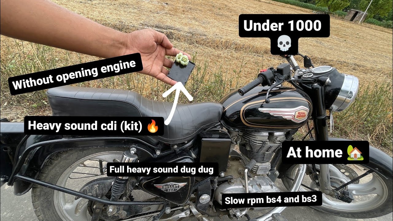 how to install heavy sound kit bullet at home uce model🔥under1000without opening engine rpm slow 💯