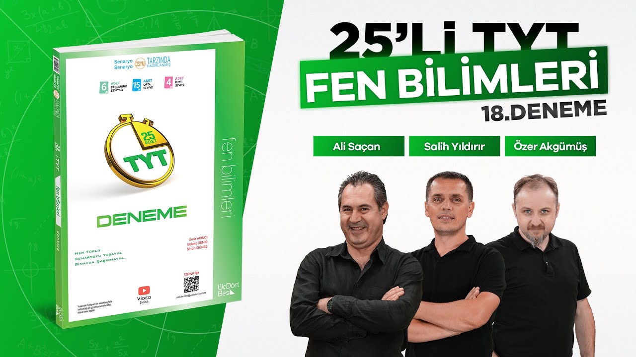 ÜÇDÖRTBEŞ YAYINCILIK TYT 25'Lİ FEN BİLİMLERİ DENEMESİ 2026 - 18. DENEME
