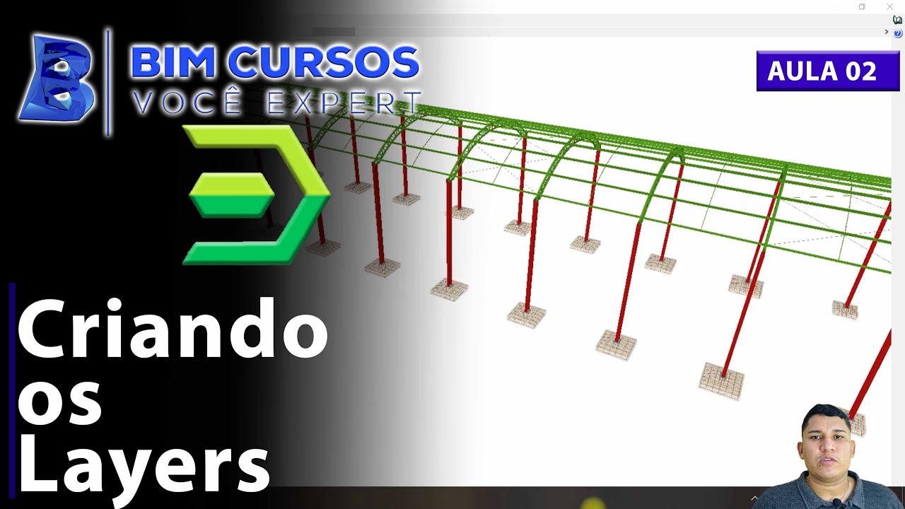 Curso de Cype 3D - Aula 02 - Definindo os layers - Galpão parabólico - Metálicas 3D - BIM CURSOS